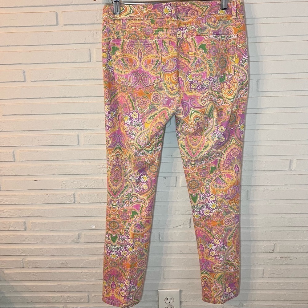 Chaps Pastel Paisley Slimming Fit Cotton Stretch Jeans, Women’s Size 4 - Picture 5 of 9